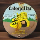 VINTAGE 11 3/4”  CATERPILLAR PORCELAIN DIESEL ENGINE FARM TRACTOR SERVICE SIGN
