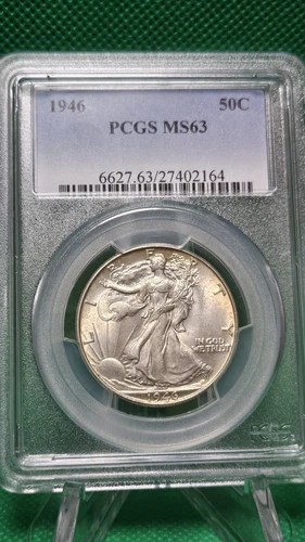 1946 Walking Liberty Half Dollar MS 63 Beautiful TONING