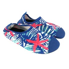 Boys Girls Unisex Water Shoes Fabric Slip On Starfish Blue White 32/33 US 1/1.5