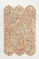 Hand-Tufted Wool & Silk Floral Design Rug Neutral Living Room Area Rug & Carpet