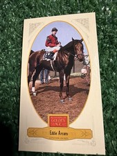 2012 Panini Golden Age #38 Eddie Arcaro Mini Broad Leaf Blue Ink card