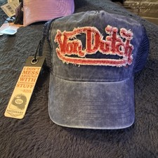 Von Dutch Blue Black Red Trucker Hat One Size...