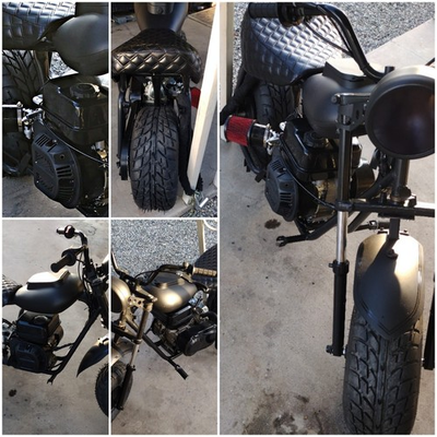 #ad Black Gas Powered Mini Motorcycle with Integrated Footrest Fat Tires $900.00