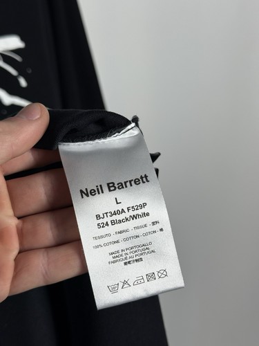 Camiseta de manga larga de algodón negra para hombre Neil Barrett Siouxsie Face talla L - Imagen 14 de 15