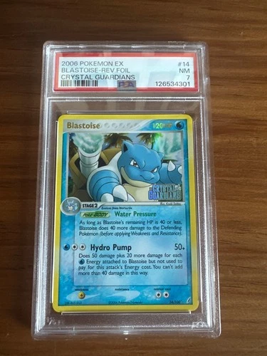 PSA 7 2006 Pokemon Ex Blastoise-Rev. Foil Crystal Guardians - Stamped