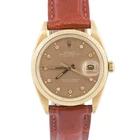 VINTAGE Rolex Oyster Perpetual Date TOBACCO DIAMOND 18K Yellow Gold 34mm 1501