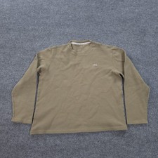Lacoste Shirt Mens Large Beige Waffle Knit Sleepwear Long Sleeve Pajama Top