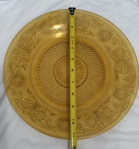 Vintage Federal Depression Glass Amber/Yellow 11” Dinner Plate - Picture 2 of 5