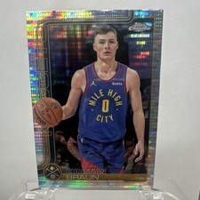 Topps Chrome 2025-26 Christian Braun #82 Pulsar Refractor Denver Nuggets NBA