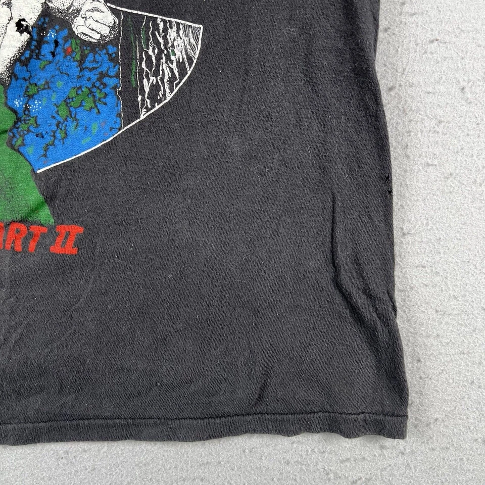 Camisa Rambo First Blood Part II Vintage 1985 Pequena Preta Manga Curta - Imagem 2 de 4