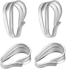 10Pcs Authentic 925 Sterling Silver Pendant Clasp 9Mm Snap on Bail Clip