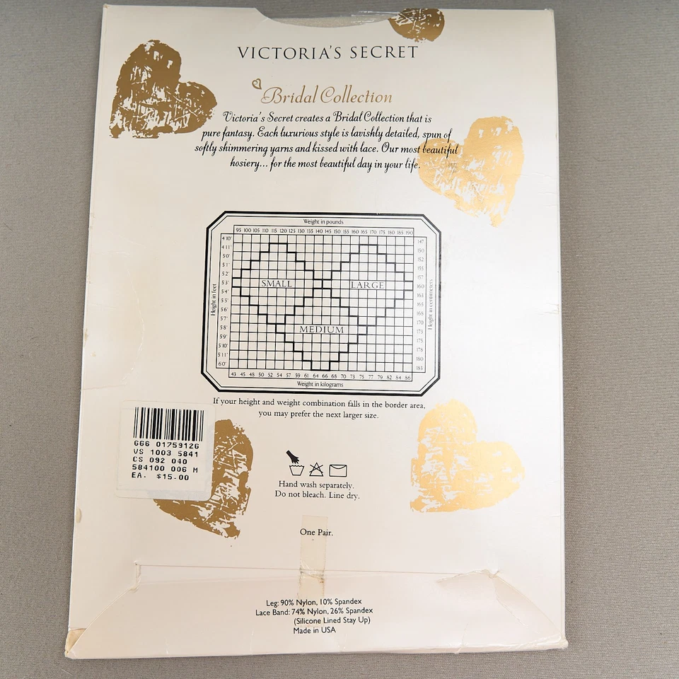 Victoria's Secret Colección Nupcial Hasta el Muslo M Crema Encaje Top Pierna Brillo Foto 4 de 4