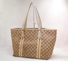 GUCCI GG Sherry Line Monogram Canvas Shoulder Tote Bag Brown 0324a
