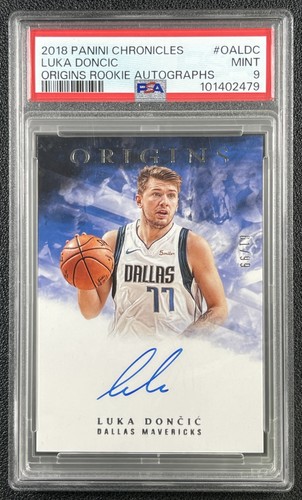 LUKA DONCIC PSA 9 2018-19 PANINI CHRONICLES #OA-LDC ORIGINS ROOKIE AUTO RC 61/99