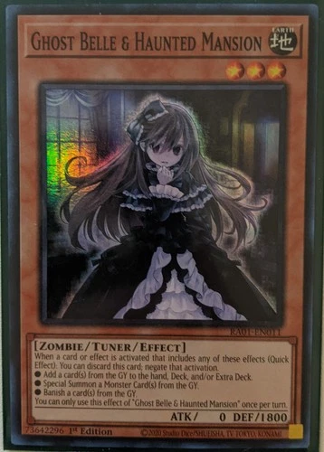 YuGiOh Ghost Belle & Haunted Mansion Super Rare 1st Edition RA01-EN011