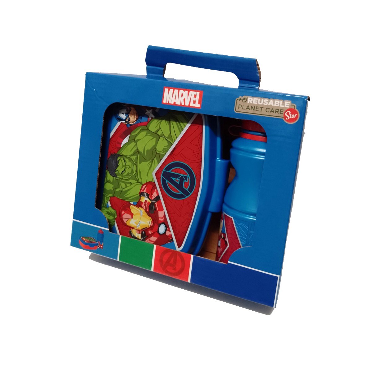 Set Porta Merenda Lunch Box + Borraccia Asilo e Tempo Libero Marvel Avengers