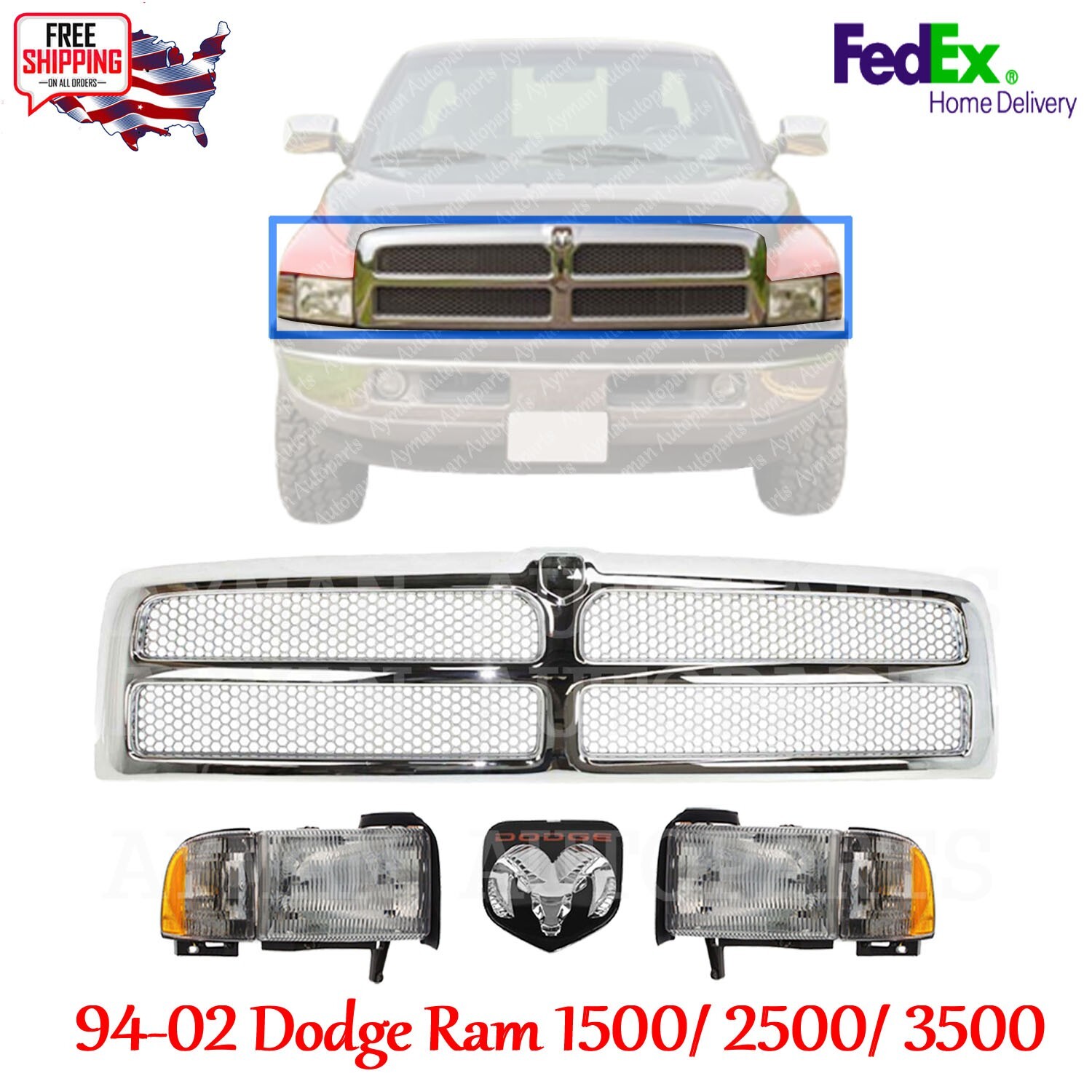 Headlight Kit For Nissan Frontier 1998-2000 - Driver