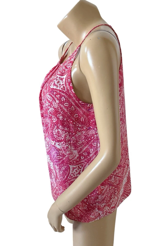VIOLET & CLAIRE Womens Size Medium Sleeveless Boho Print Pleated Tank Top Shirt - Image 2 of 4