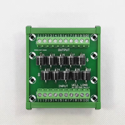 DIN rail Mounted Diode Protection Module 6A10 6A/1000V Diode terminals.