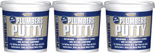 Everbuild 113 Plumbers Putty Non Setting, Flexible & Waterproof, Beige 750 g x 3