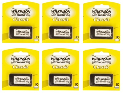Wilkinson Sword Classic Double Edge Blades, 60 ct (Yellow) + Eyebrow Trimmer