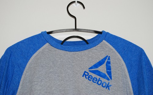 EUC Reebok Boy's Heather Blue & Gray Crew Neck SS Baseball T-Shirt sz XL 18-20 - Picture 2 of 8
