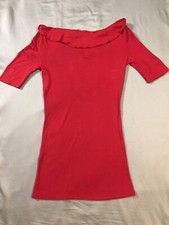 Express Sexy Basics Dress Womens Small Red Collared Short Sleeve Modal Blend