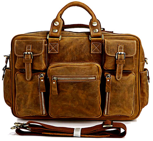 genuine leather vintage satchel messenger briefcase
