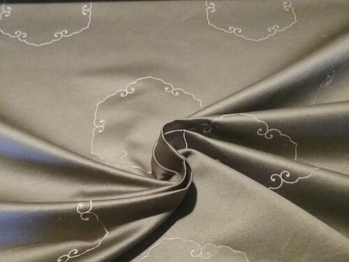 Lee Jofa Satin Weave Jacquard Hexagonal Moss Taupe Upholstery Drapery Fabric - Picture 4 of 11