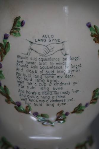 Vintage Majolica Jug Crown Devon Fieldings. Pitcher Auld Lang Syne - Picture 12 of 19