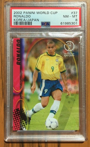 Sticker Panini Coupe Du Monde 2002 - Ronaldinho Rookie #169 (Brésil), Gradé PSA 6