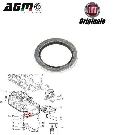 Joint D'Étanchéité De Bouchon Carter Huile Original Fiat Idea Marea Bravo Punto - Photo 1/1