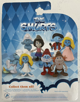 90年代 smurf 家 The Smurfs Blue Red Mushroom House Playset Smurf Figure