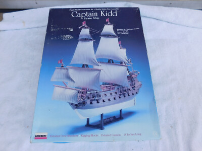 Vintage 1990 Lindberg CAPTAIN KIDD Pirate Ship Model Kit - New Open Box