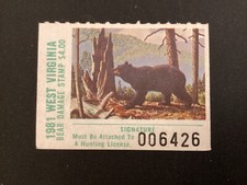 ICOLLECTZONE US West Virginia 1981 Bear Stamp VF NH