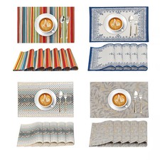 100 Cotton Dining Table Placemats Set of 6 Table mats 13"x19" Heat Resistant