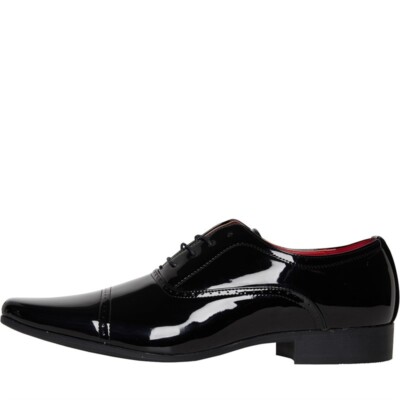 Fluid Mens Patent Lace Up Shoes Black Patent UK EU 43 UK