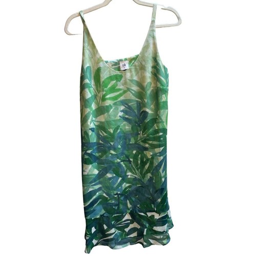 CAbi Tropical Flutter Castaway Spaghetti Strap Womens Dress Sz M