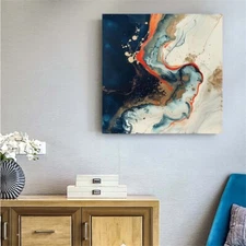 blue abstract oil painting hand painted on canvas Home Decoration Room 24in
