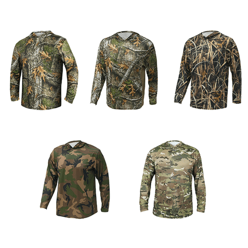 Outdoor Camouflage Sunscreen Hoodie Fishing Hiking Watching T-shirt. - Picture 14 of 24