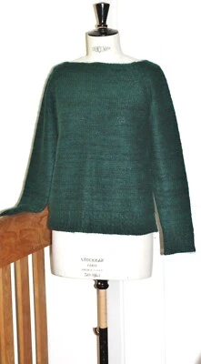 pull les petites ...collection mohair acrylique laine alpaga 36-38 - vert sapin - Photo 1/4