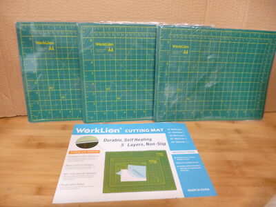 Set 3 WORKLION Full 9'' x 12'' Art Self Healing PVC Cutting Mat Double Sided Grid
