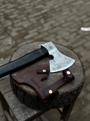 Personalized Bearded Viking Axe   Hand-Forged High-Carbon Head, Engraved Gift