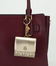 Michael Kors Jet Set Travel Case AirPods Charm Gold NWT