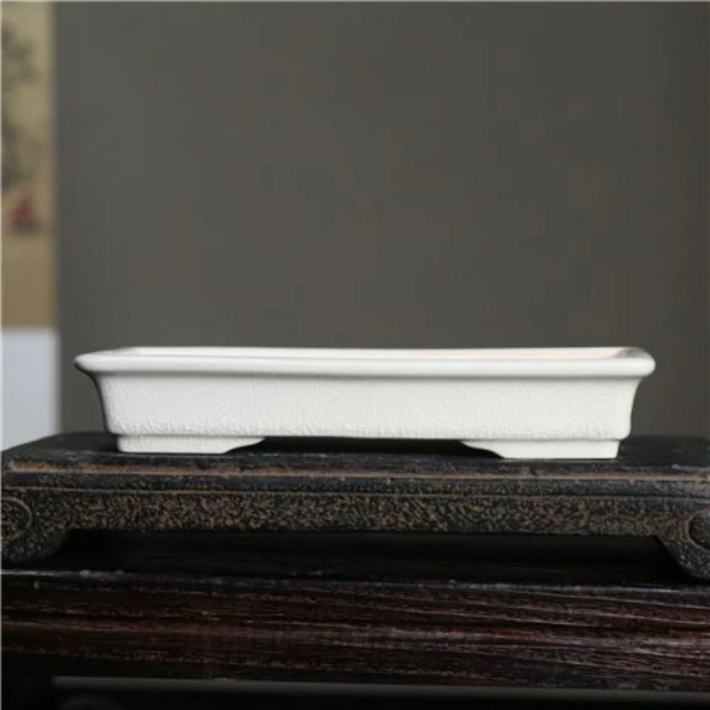 8.2" Purple Sand Pot Ceramic Bonsai Basin Rectangular Small Basin - Image 4 of 4