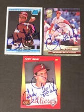 (3) ANDY ASHBY 1992 Donruss/ Fleer Signed Autographs -PHILLIES - Kansas City, MO
