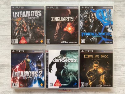 SONY PS3 inFamous 1 2 & Singularity & Dark Sector & Mind Jack & Deus Ex set