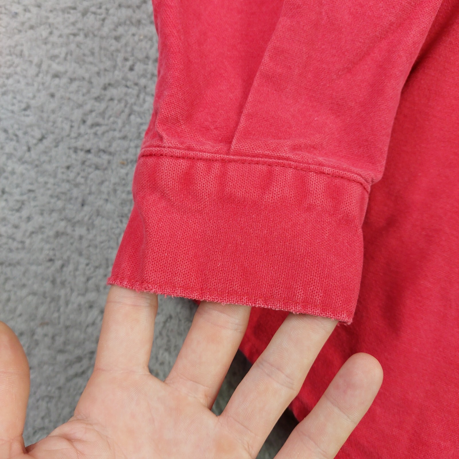 Vintage 80s Five Brother Solid Red Button Up Flan… - image 5