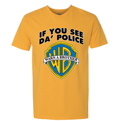 T-shirt Vintage Années 90 « If You See Da Police Warn A Brother » – Marque Ideal, Taille M, Occasion Très Bon état