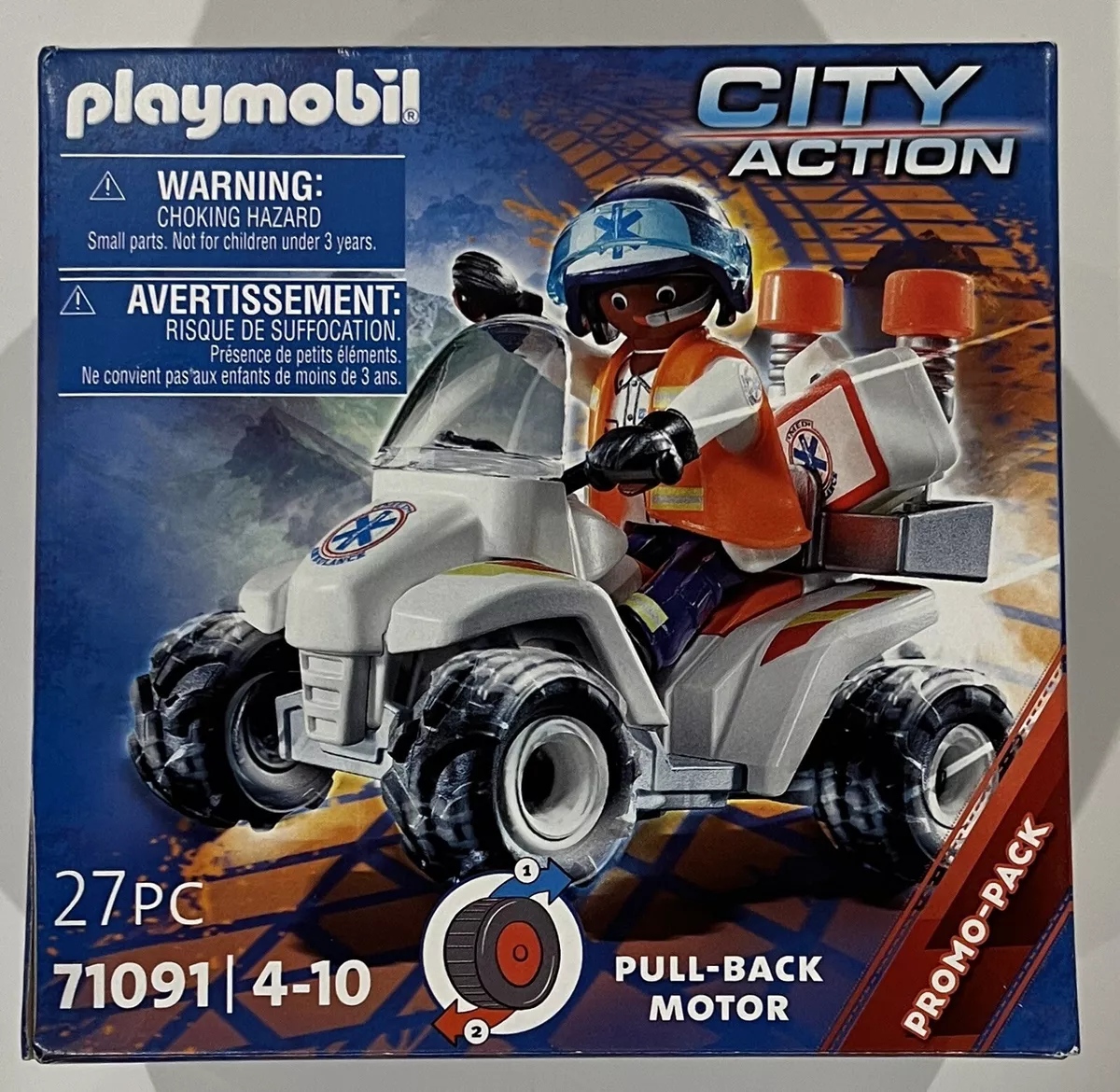 PLAYMOBIL #71091 Medical Quad NEW! City Action Pull-Back Motor Toy